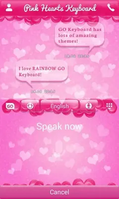 Pink Hearts Keyboard android App screenshot 1