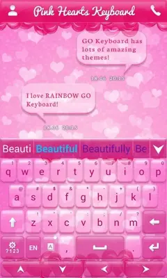 Pink Hearts Keyboard android App screenshot 2